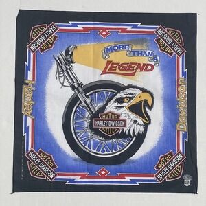 New VTG Harley Davidson Scarf Bandanna Eagle Legend 21" Square USA Licensed #42